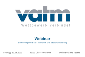 2023-01-20_VATM-Webinar - Einführung in die EU-Taxonomie und das ESG-Reporting